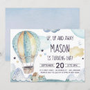Recherche de montgolfière anniversaire invitations Boy