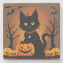 Recherche de chat halloween dessous de verres Citrouilles