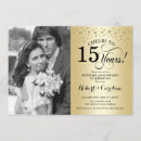 Recherche de 15ème anniversaire mariage cartes invitations Élégant
