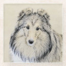 Recherche de étagère dessous de verres Chien mouton shetland