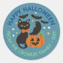 Recherche de chat bleu autocollants Heureux halloween