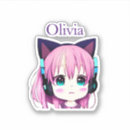 Recherche de anime girl autocollants Rose