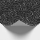 Recherche de paisley blanc papier cadeau Motif noir et blanc