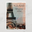 Recherche de tour eiffel vintage invitations Français