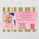 Recherche de hibou coloré invitations Fille