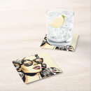 Recherche de belles femmes dessous de verres Vintage