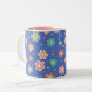 Recherche de motif multicolore tasses Fleurs