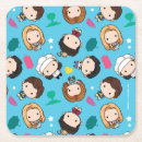 Zoek naar nostalgie onderzetters Vrienden chibi design