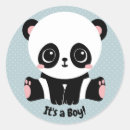 Recherche de baby shower de panda autocollants Bleu