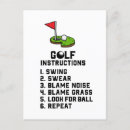 Recherche de swing cartes postales Golfeur