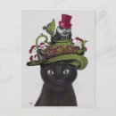 Recherche de chat noir cartes postales Fabuleux
