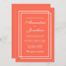 Recherche de corail et blanc invitations Géométrique