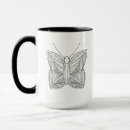 Recherche de griffonnage de papillon tasses Mandala