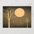 Recherche de lune vintage cartes postales Arbres