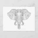 Recherche de style zen tangle cartes postales Éléphant