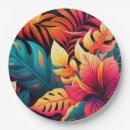 Recherche de fleurs tropicales assiettes en papier Hawaïen
