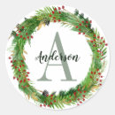 Recherche de noël classique autocollants Monogrammé