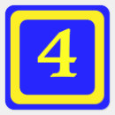 Zoek naar nummer vier stickers Cijfer
