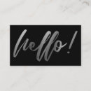 Zoek naar vette letters visitekaartjes Hallo