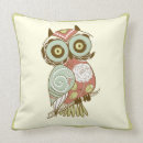 Recherche de rétro hibou coussins Bleu