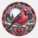 Recherche de houx de noël autocollants Cardinal rouge