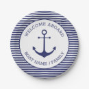 Recherche de ancre bleue assiettes en papier Nom