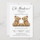 Recherche de nounours baby shower invitations Jumeaux