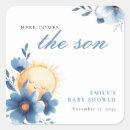 Zoek naar leuke zon stickers Hier komt de zoon