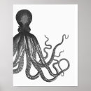 Recherche de poulpe noir et blanc posters Mer