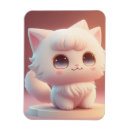Recherche de chat blanc magnets Kawaii