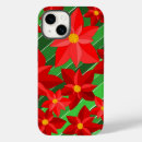 Recherche de poinsettia de noël iphone coques Rouge