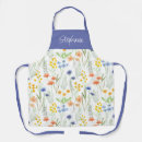 Recherche de fleurs bleues tabliers Nom monogramme
