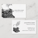 Recherche de machine à écrire cartes visite Typographie