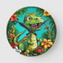 Zoek naar grappige dinosaurus klokken Schattig