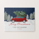 Recherche de camion rouge puzzles Arbre de noël