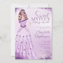 Recherche de violet 16ans anniversaire invitations Glamour élégant