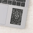 Recherche de visage abstrait autocollants Noir et blanc
