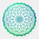 Recherche de mandala bleu autocollants Turquoise