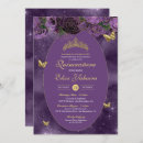Recherche de purple gold quinceanera invitations Papillon