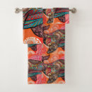 Recherche de paisley bain serviettes Rouge