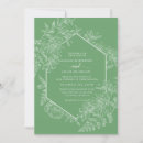 Recherche de vert et blanc mariage invitations Typographie