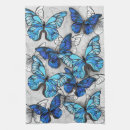 Zoek naar vlinders keuken handdoeken Blauw