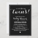 Recherche de jumeaux baby shower invitations Calligraphie