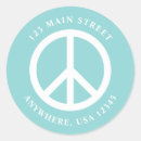 Recherche de symbole paix bleu autocollants Rétro