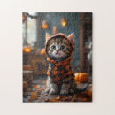 Recherche de chaton noir puzzles Orange