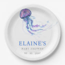 Recherche de océan bleu assiettes en papier Méduse