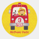 Recherche de pompe incendie autocollants Fête d'anniversaire
