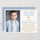 Recherche de blue petite communion invitations Croix