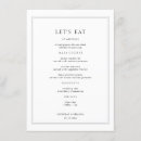 Zoek naar huwelijk menukaarten Elegant huwelijksmenu