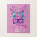 Recherche de lapin rose puzzles Coloré